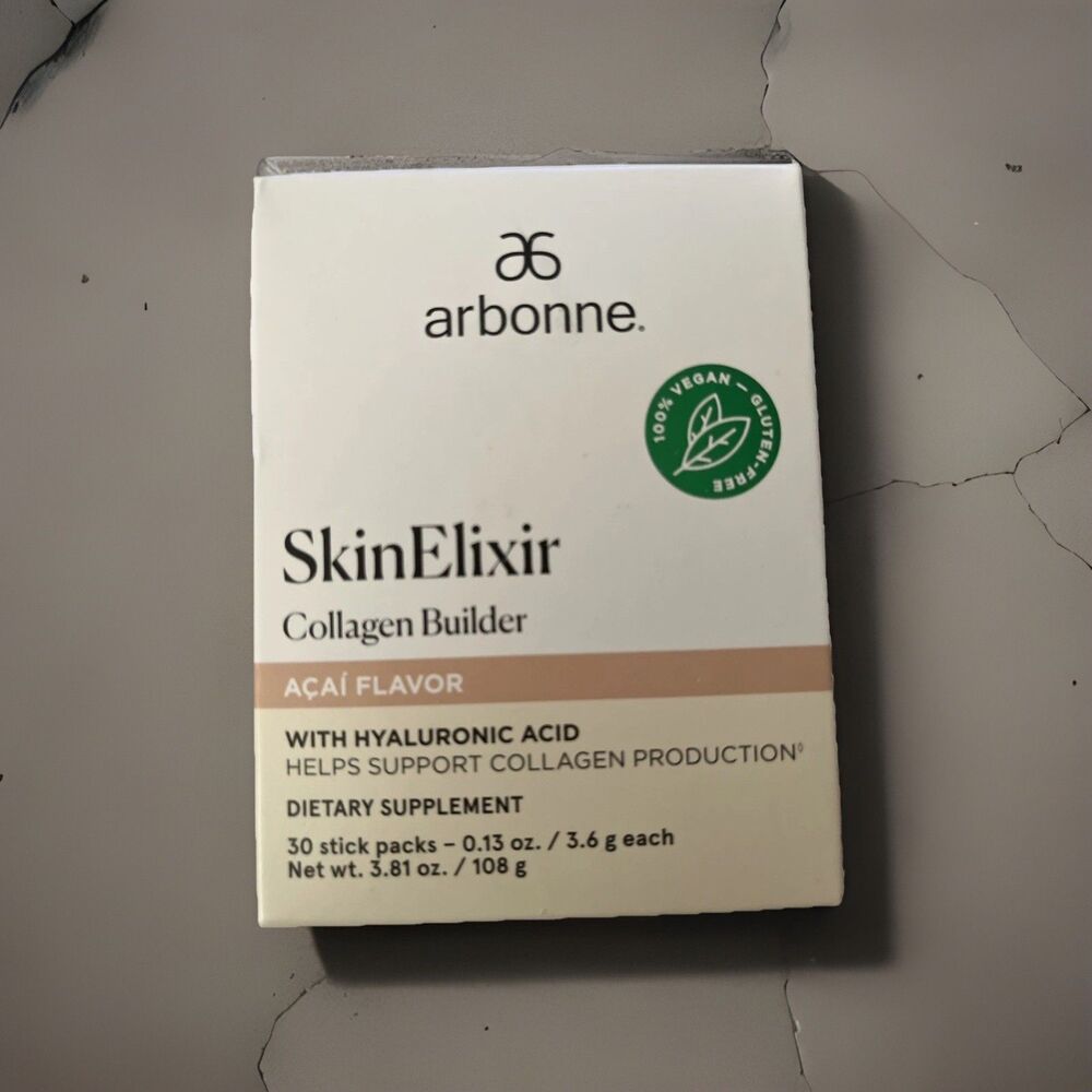 Arbonne Skin Elixir Collagen Builder Acai Flavor  30 Packs EXPIRE 3/27 - NEW